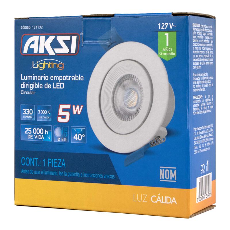 Pack de 6 spots Aksi 5W Circular LED Empotrable... image number null