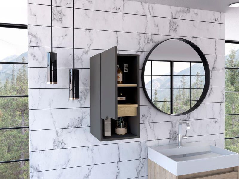 Gabinete de Ba&ntilde;o Apolis Plata Oscuro y Caf&eacute; Cla... image number null