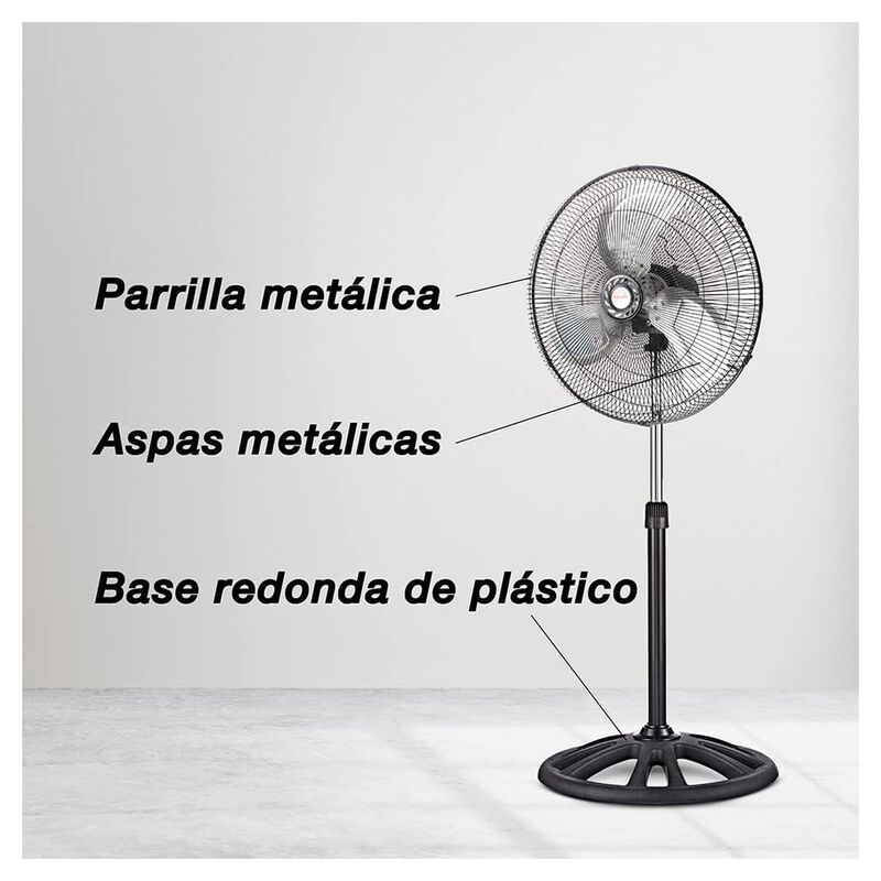 Mytek 3397 Ventilador de Pedestal 18" Metálico,... image number null