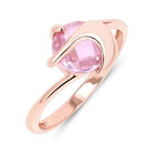 Anillo Promesa De Oro Rosa 14k Con Zirconia Rosa