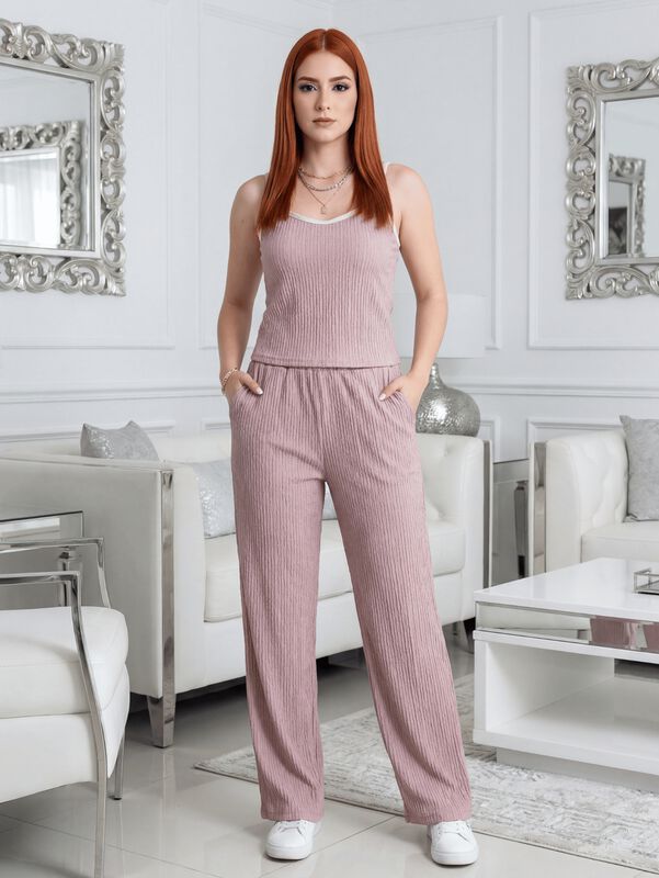 Conjunto Moderno 2 Piezas Conj-0174 Rosa Top De... image number null