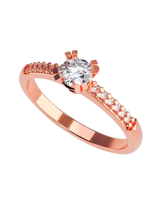 Anillo de Compromiso de 14K con Diamante de Lab... image number null