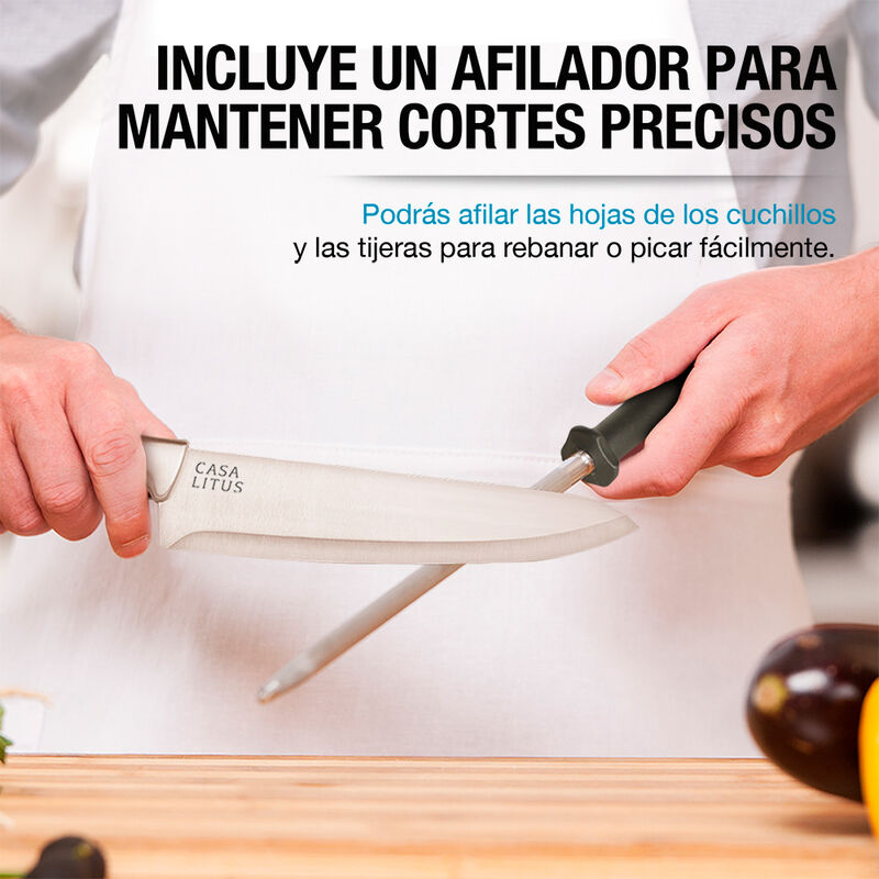 Cuchillos de Acero Inoxidable Profesionales par... image number null