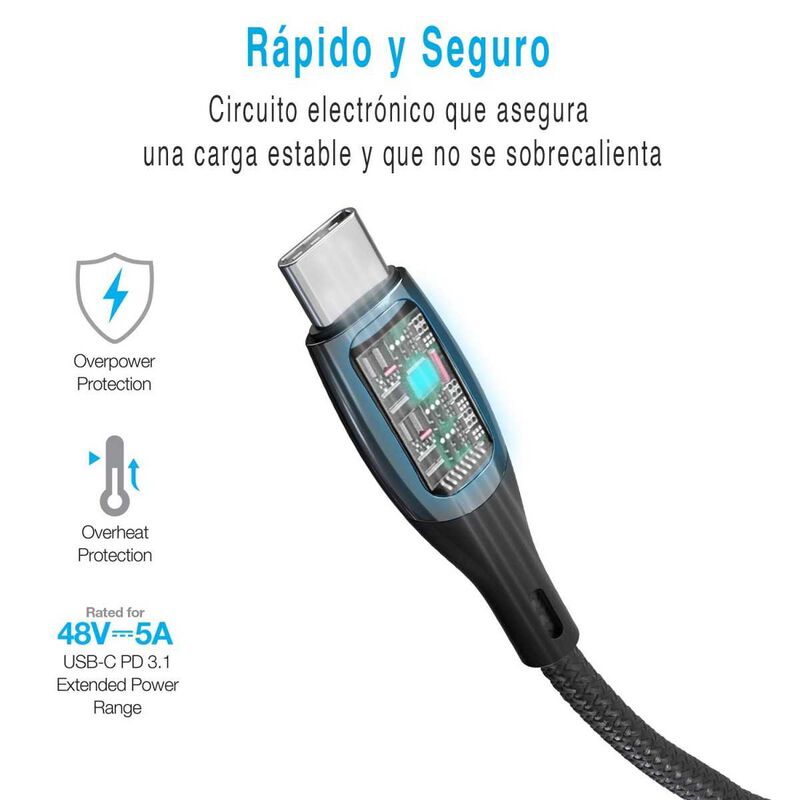 Cable Datos Naztech Digiwatt Usb-c A Usb-c 240w... image number null