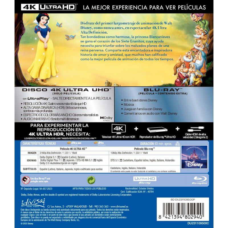 Blancanieves y los Siete Enanitos  (4K UHD + Bl... image number null