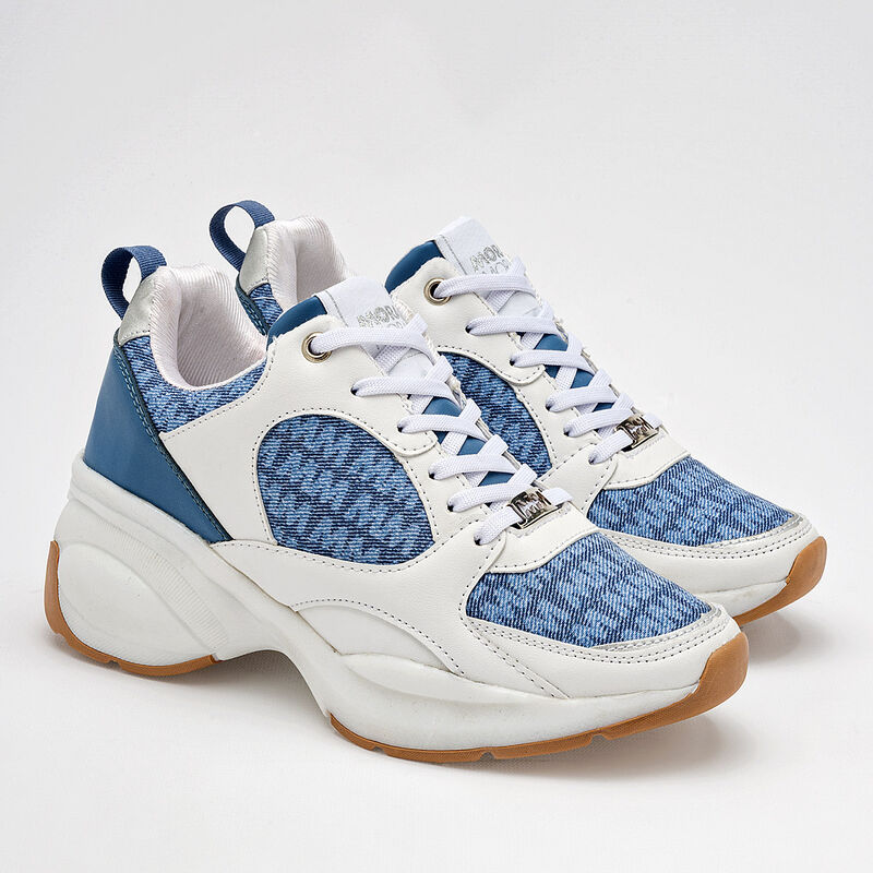 Moramora Tenis urbano para mujer blanco azul image number null