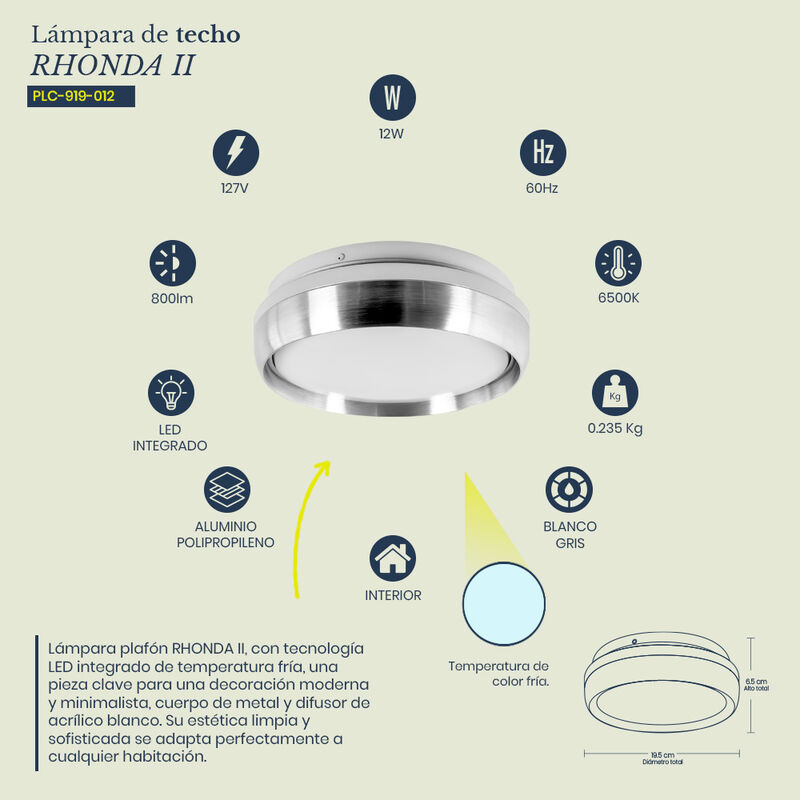 L&aacute;mpara de Techo tipo Plaf&oacute;n MIL LUCES RHONDA I... image number null