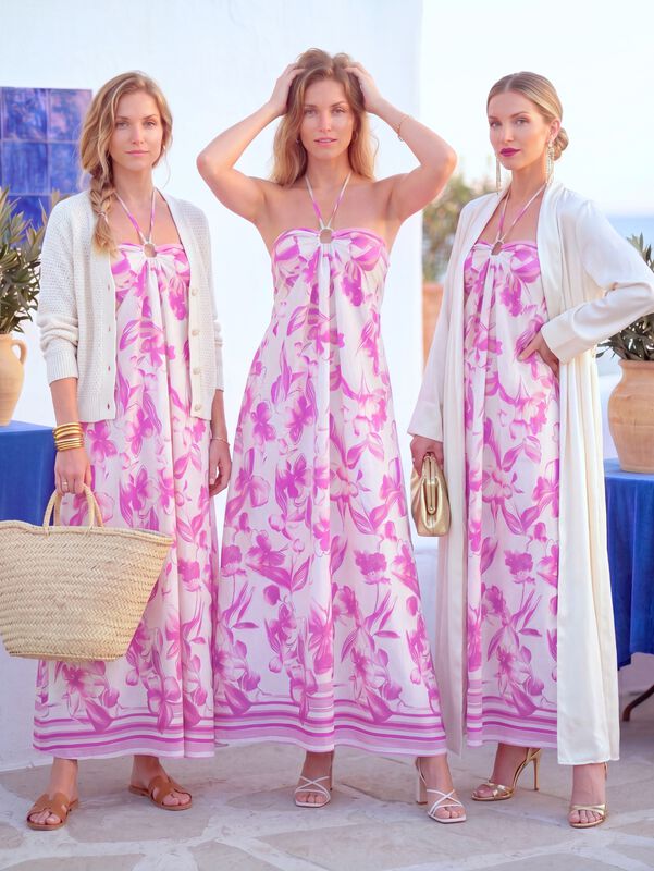 Vestido Largo Verano Playa Resort Ves-1058 Fucs... image number null