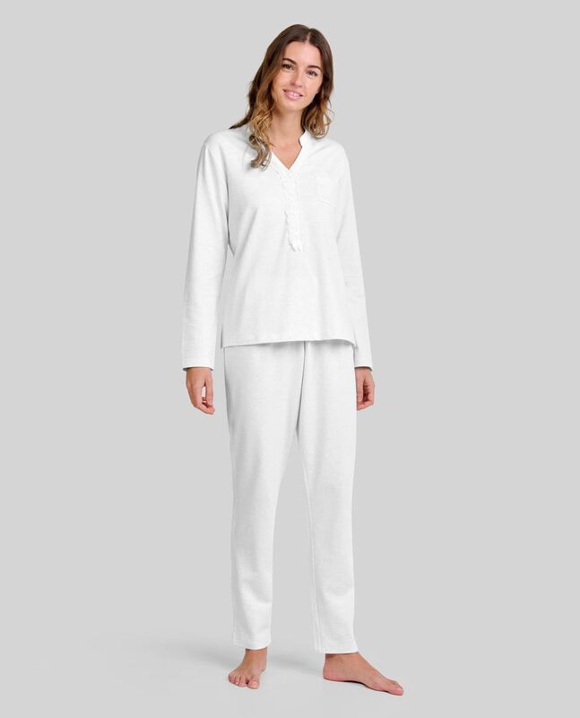 Pijama Lencero con Encaje Marfil image number null