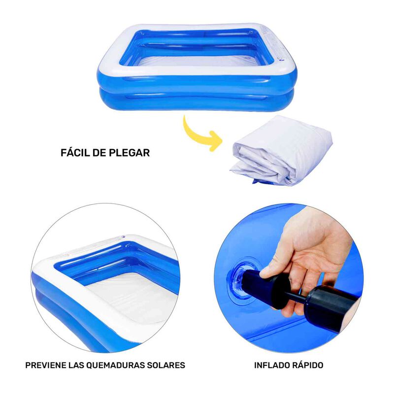 Alberca Inflable Rectangular Familiar 440l 190x... image number null