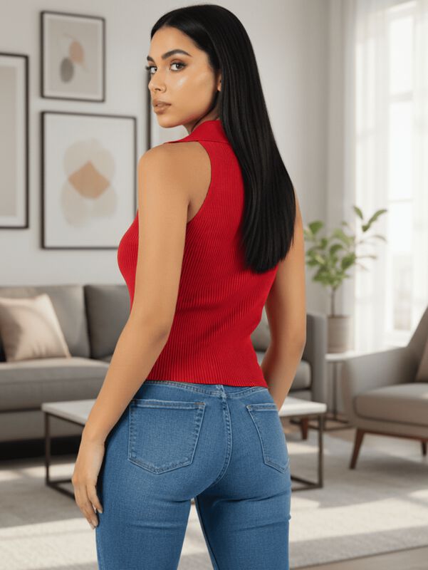 Blusa Casual Mujer Moderna Tejido Acanalado BL-... image number null