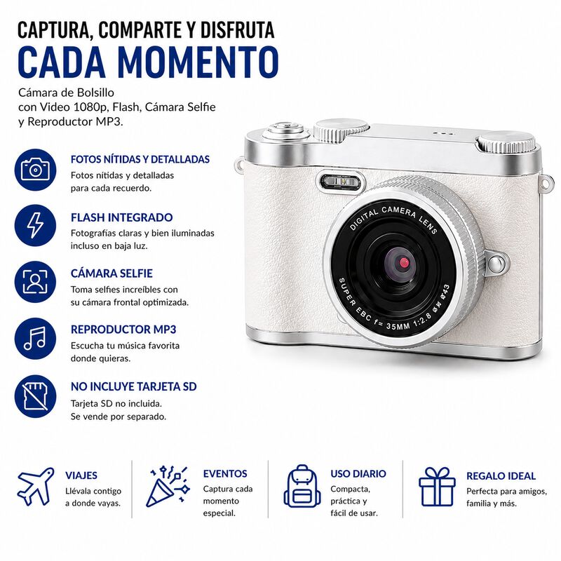 C&aacute;mara De Bolsillo 48 Megap&iacute;xeles Con Video 108... image number null
