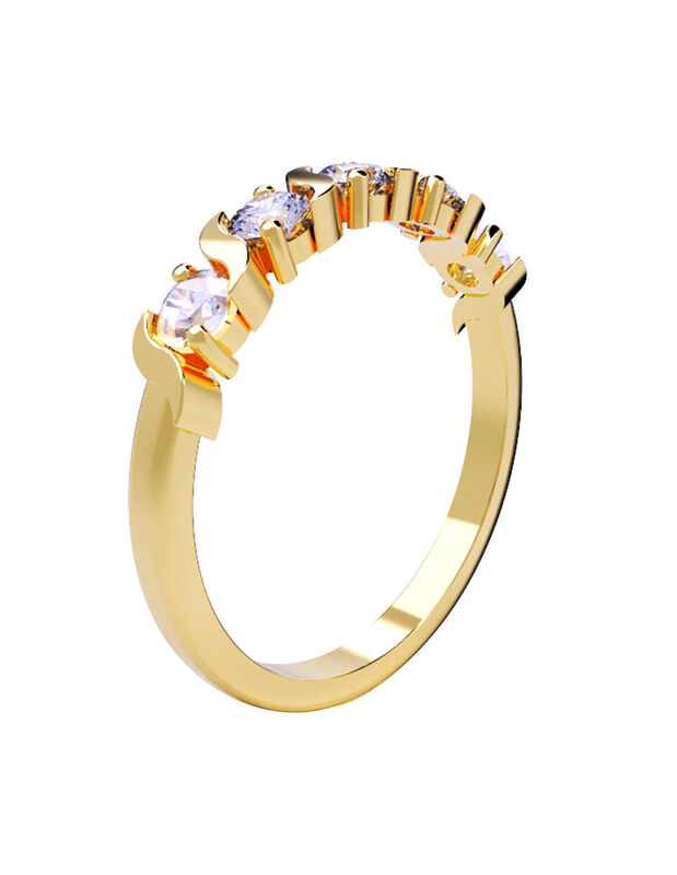 Anillo de Compromiso en Oro Amarillo 14K con Ci... image number null