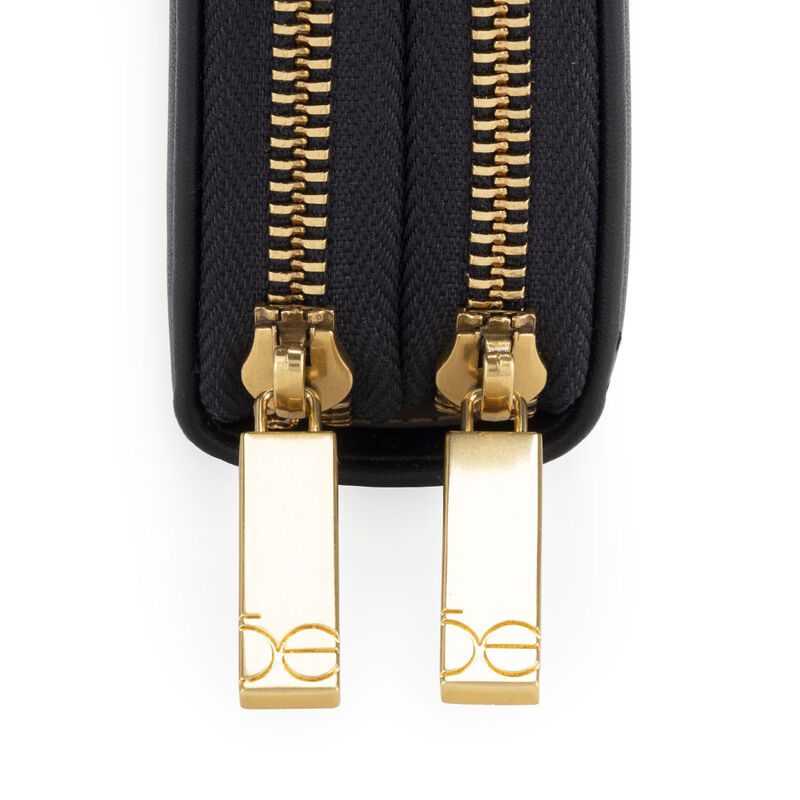 Cartera Cierre Doble Grande Color Negro image number null