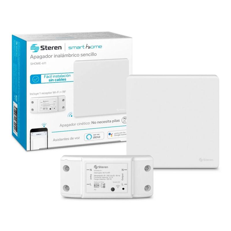 Apagador inal&aacute;mbrico RF cin&eacute;tico sencillo image number null