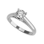 Anillo de Compromiso de 14K con Diamante de Laboratorio 0.20 CT F VS1 Talla 5 ORO BLANCO 14K – Amore Mio!