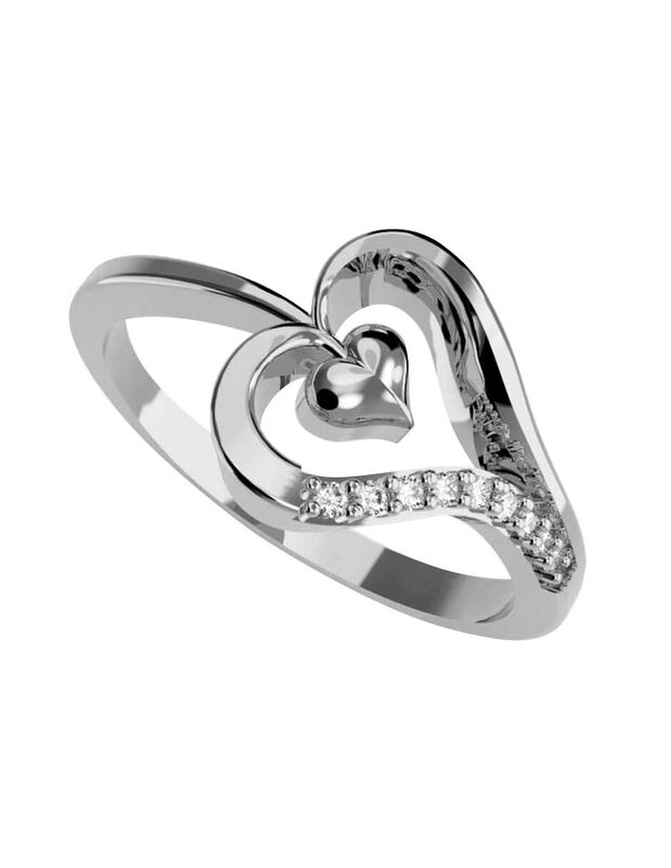 Anillo de Compromiso en Oro Blanco 10K con Circ... image number null