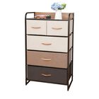 Cajonera con 5 Cajones, 4 Niveles y 1 Repisa para Recamara Café Bluelander