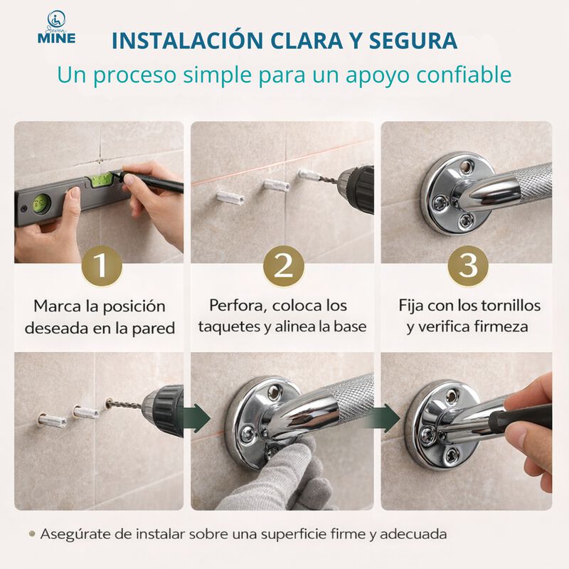 Barra Seguridad Ba&ntilde;o 16" (41 Cm) Acero Inoxidab... image number null