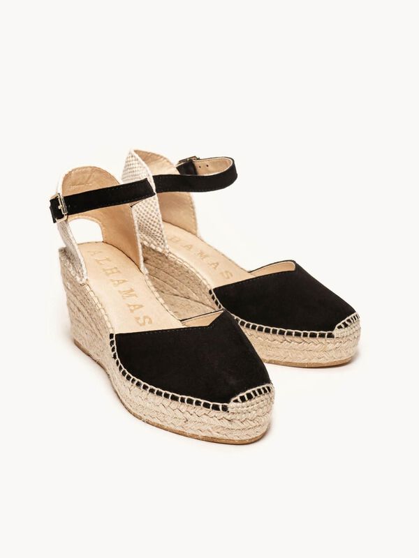 Alpargata Jara Cu&ntilde;a Media Plataforma Ante Negro image number null