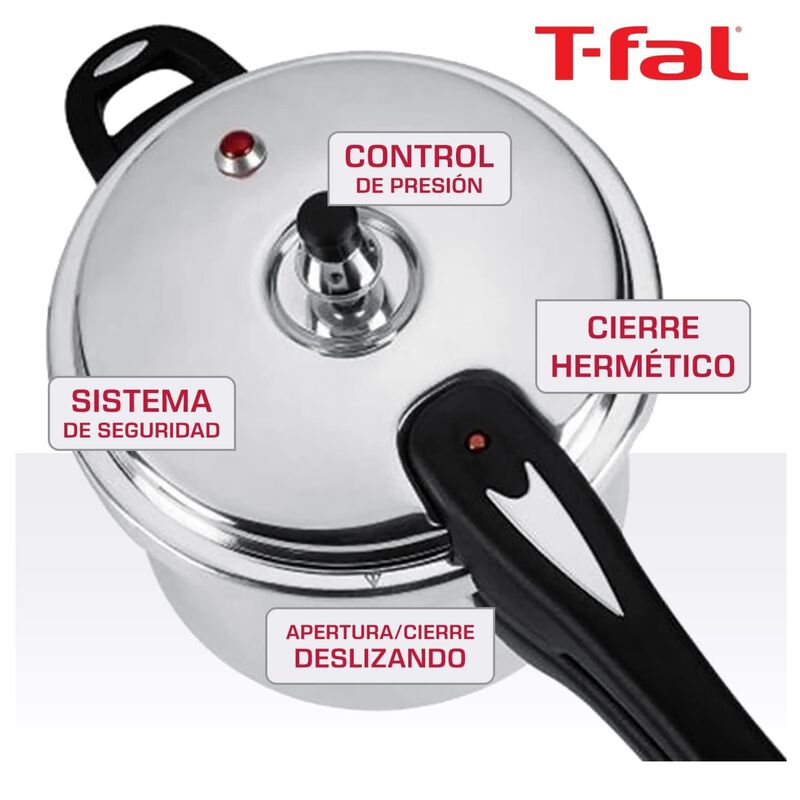 Olla T-fal 92160pc De Presi&oacute;n  6lts Aluminio Sy... image number null