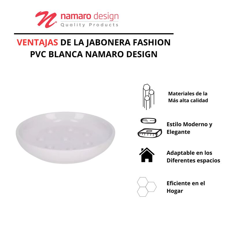Jabonera Fashion Pvc Blanca Namaro Design image number null