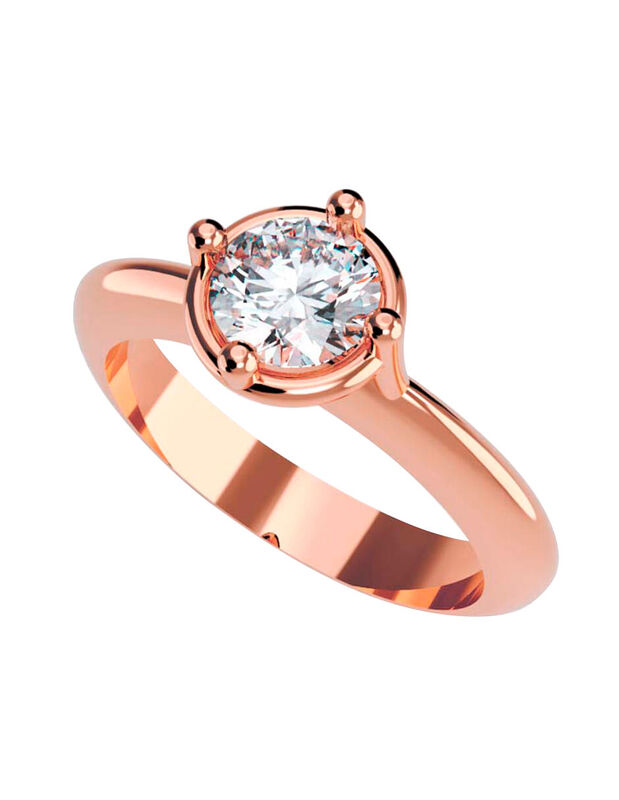 Anillo de Compromiso en Oro de 10K con Circonia... image number null