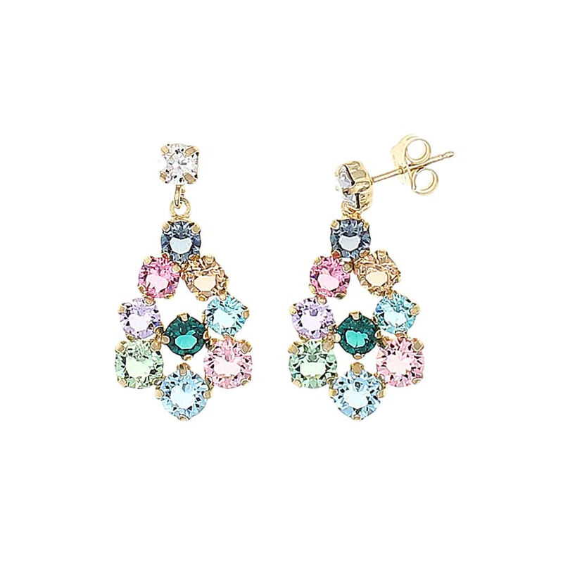 Aretes De Plata Dorada 925 Con Zirconias De Col... image number null