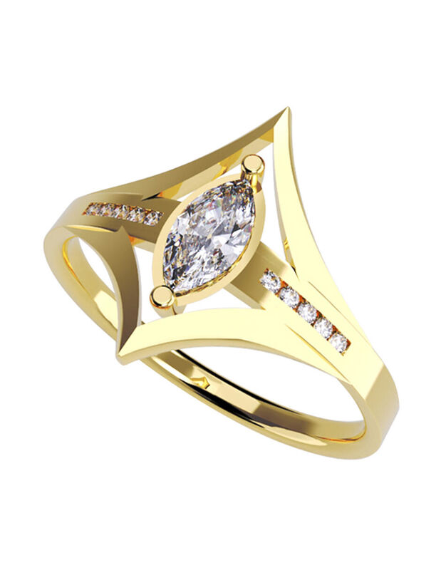 Anillo de Compromiso en Oro de 10K con Circonia... image number null