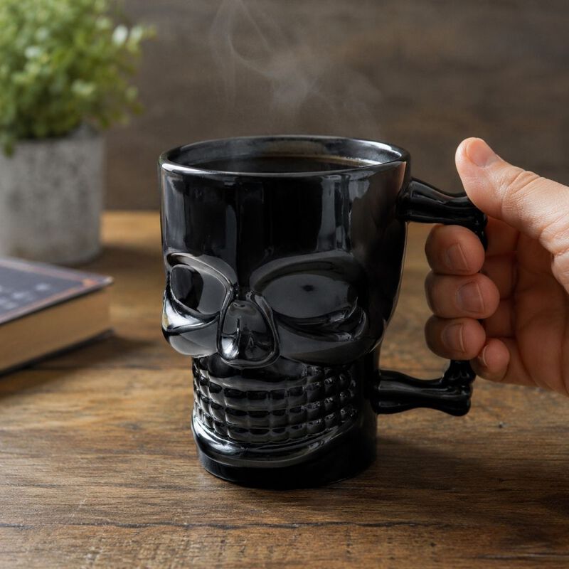 Tarro Cervecero De Cristal Ideen Calavera Negro... image number null