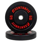 Par Disco Bumper Olimpico 45 Lb Centro Acero Caucho Crossfit Negro Centurfit
