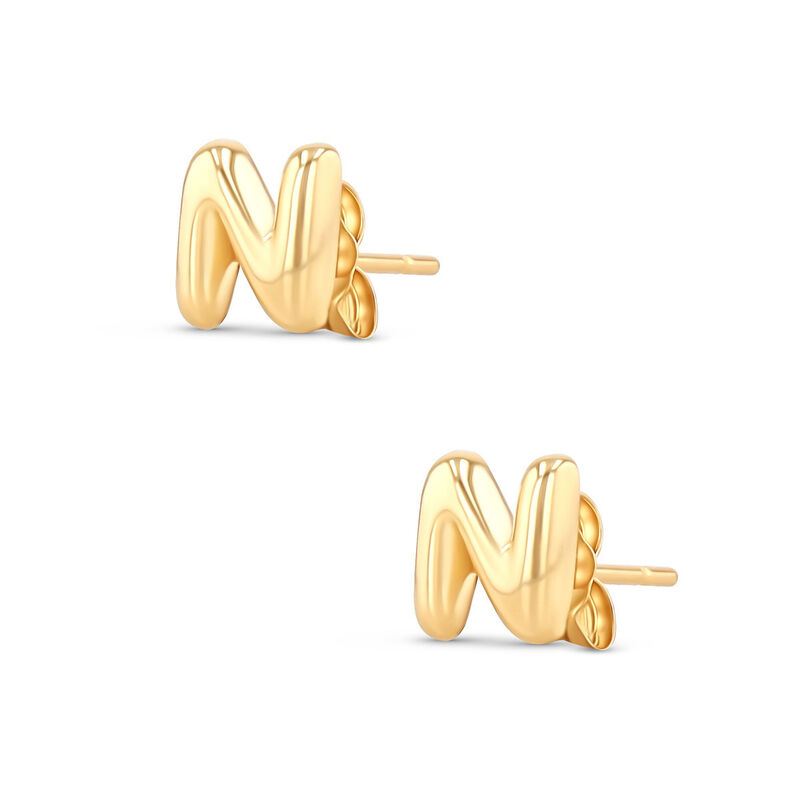 Aretes De Oro Amarillo De 10K (Letra N) image number null