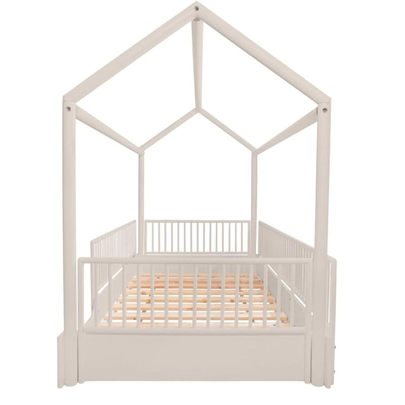 Cama Casa de Madera Montessori Individual Gris ... image number null