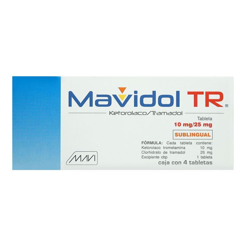 Mavidol TR 10mg/25mg caja con 4 tabletas image number null