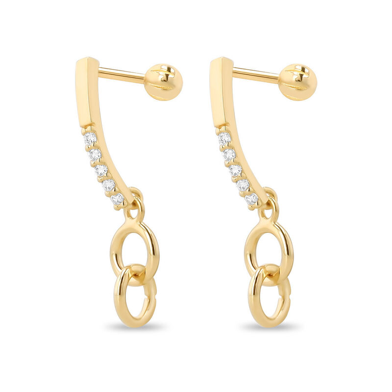 Aretes De Oro Amarillo 10k Con Zirconias image number null