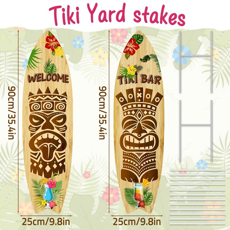 Tabla De Surf Yard Signs Tiki Bar Con Estacas P... image number null