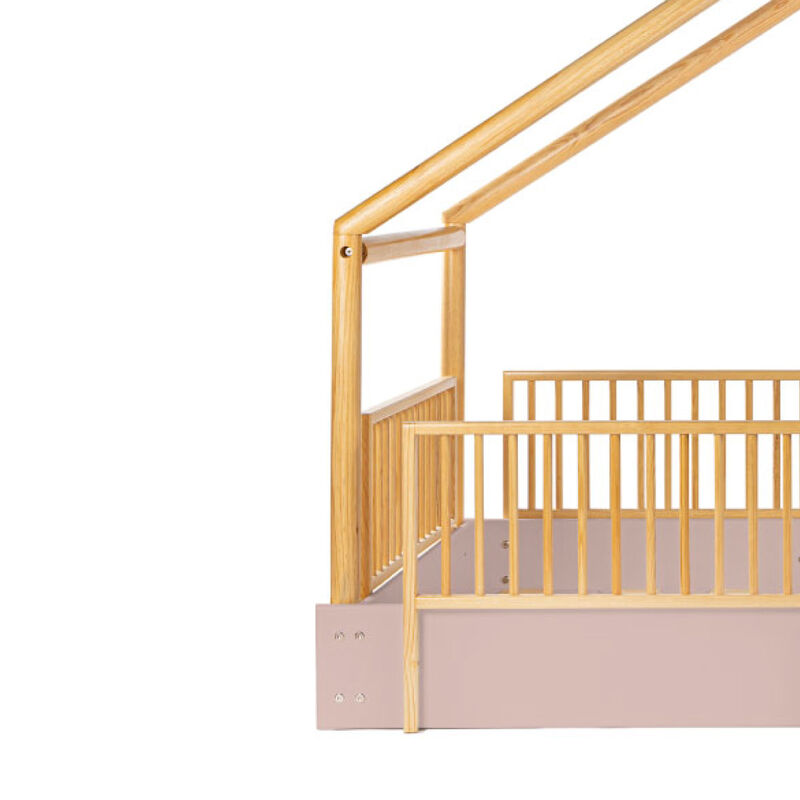 Cama Chalet Montessori de Madera con Barandales... image number null