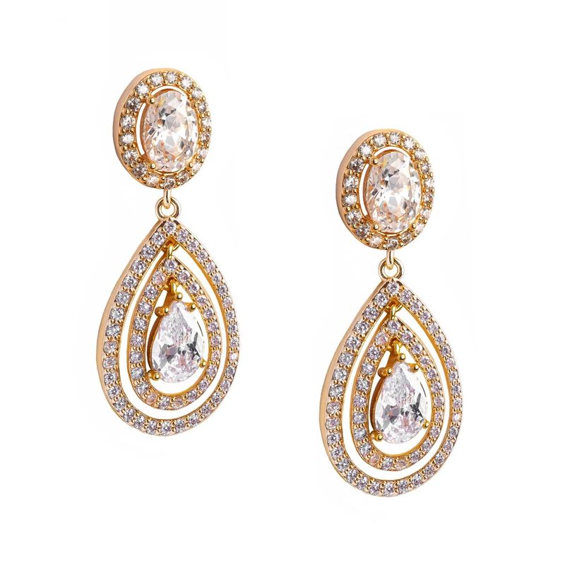 Aretes Gota cristal Chapa de oro 18k Zvezda image number null