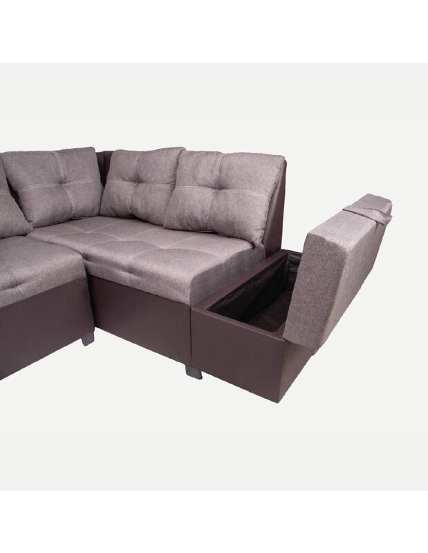 Sala Modular Esquinera Barcelona con Ba&uacute;l gris image number null