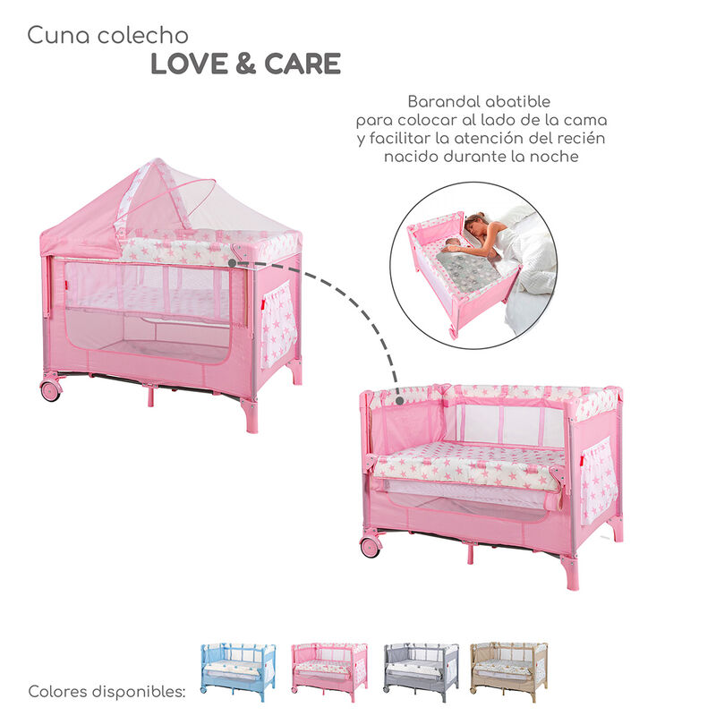 Cuna Colecho D&rsquo;Beb&eacute; con 2 Niveles Mosquitero Ac... image number null