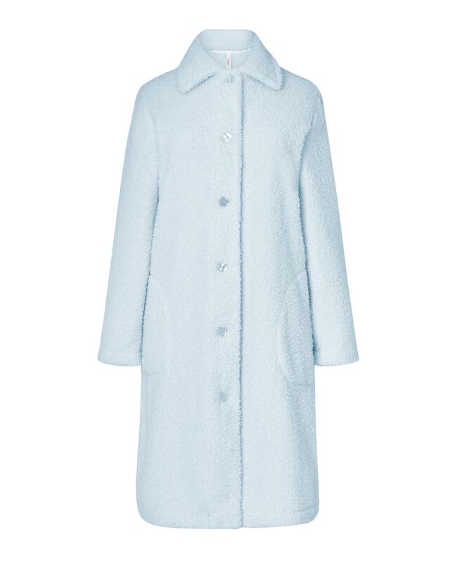 Bata de Borreguillo con Botones Celeste image number null