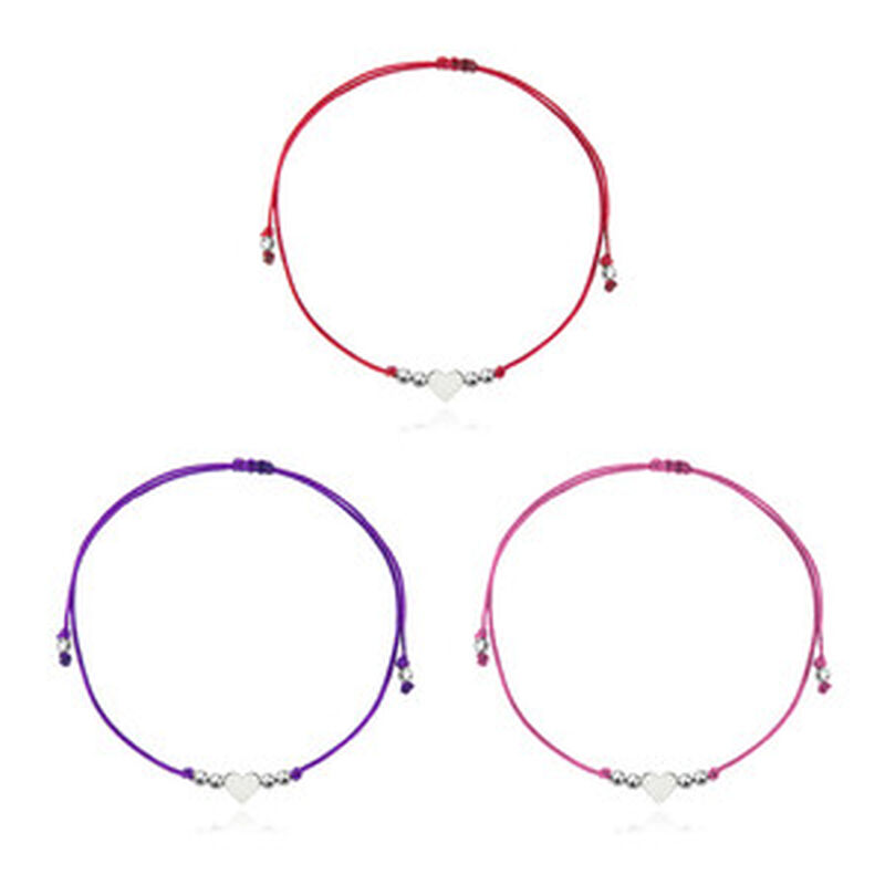 Set de Pulseras de Coraz&oacute;n de Plata image number null