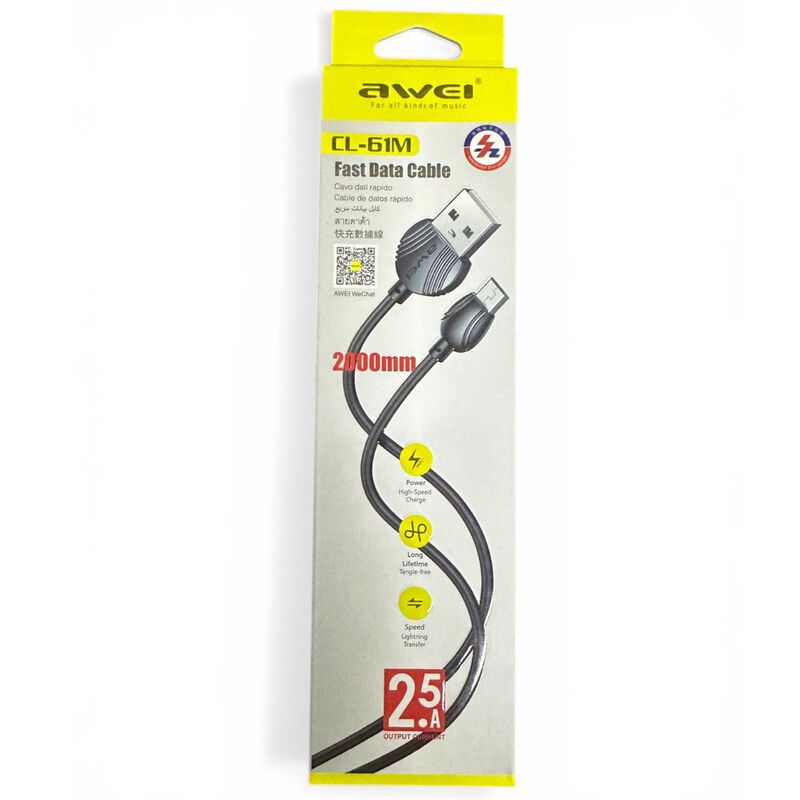 Awei Cl-61m Cable De Carga Micro Usb (negro)(20... image number null