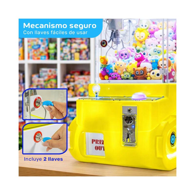 Maquina Garra Peluches Amarilla Mini Doll Caza ... image number null