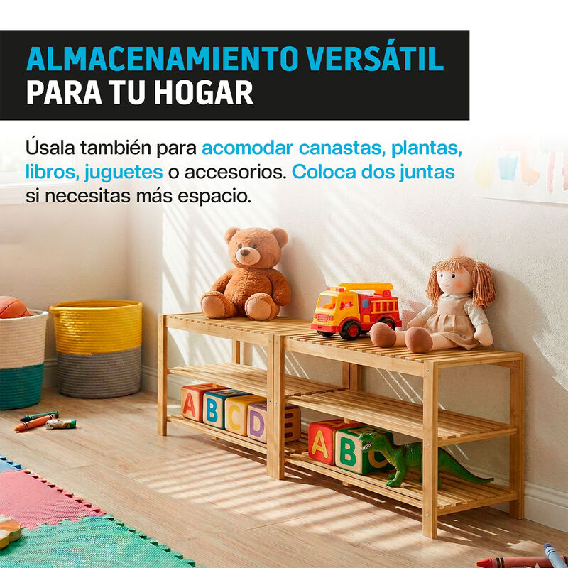 Zapatera de Madera de Bamb&uacute; Multiusos 3 Niveles... image number null