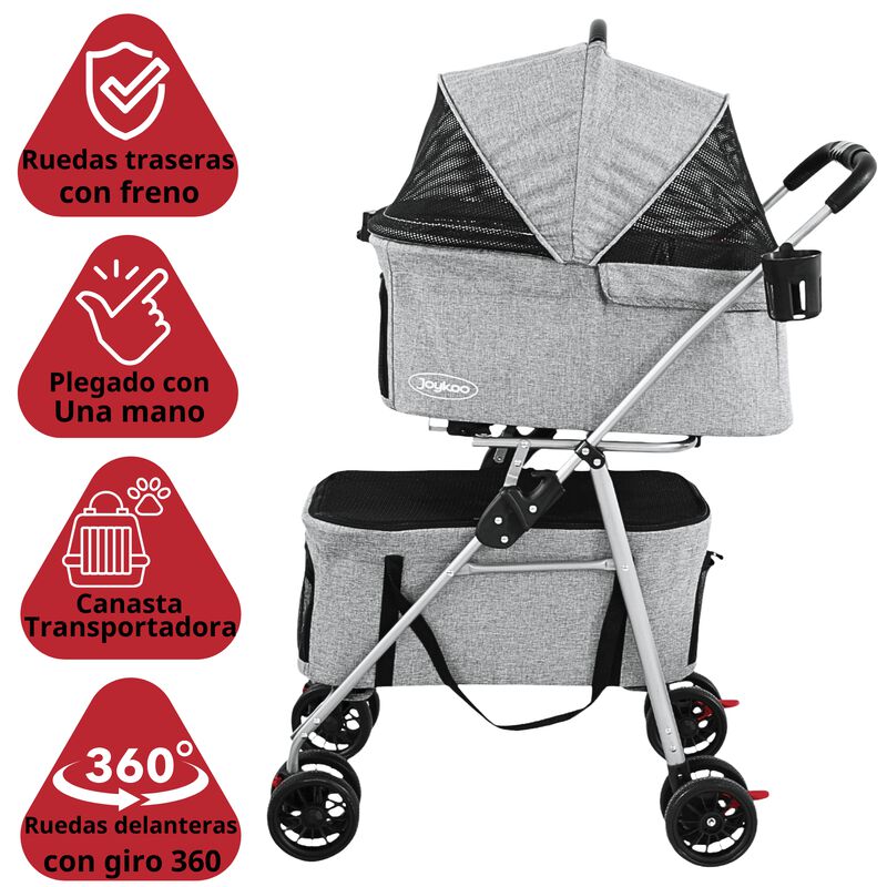 Carriola Doble para Mascotas Cochecito para Per... image number null