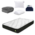 Colchón Queen Size Enzo + Almohada One + Protector Cloud + 1 juego de Sábanas Softy + Edredón Homy