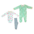 Kit 3 Piezas Beb&eacute; Ni&ntilde;a Onesies Mameluco, Pantalon y Pa&ntilde;alero Multicolor OP2213HK