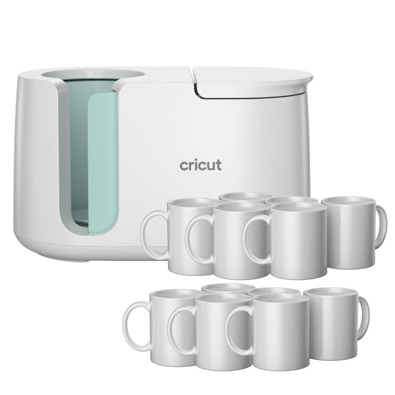 Prensa Para Tazas Cricut + 12 Tazas En Blanco (... image number null