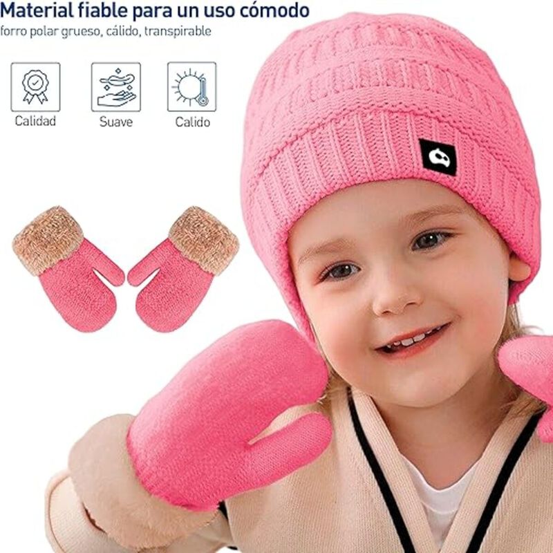 Juego de Gorro, Bufanda y Guantes Rosa para Ni&ntilde;... image number null